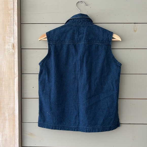 Vintage Linen/Cotton Cherokee Denim like Vest - Picture 4 of 4